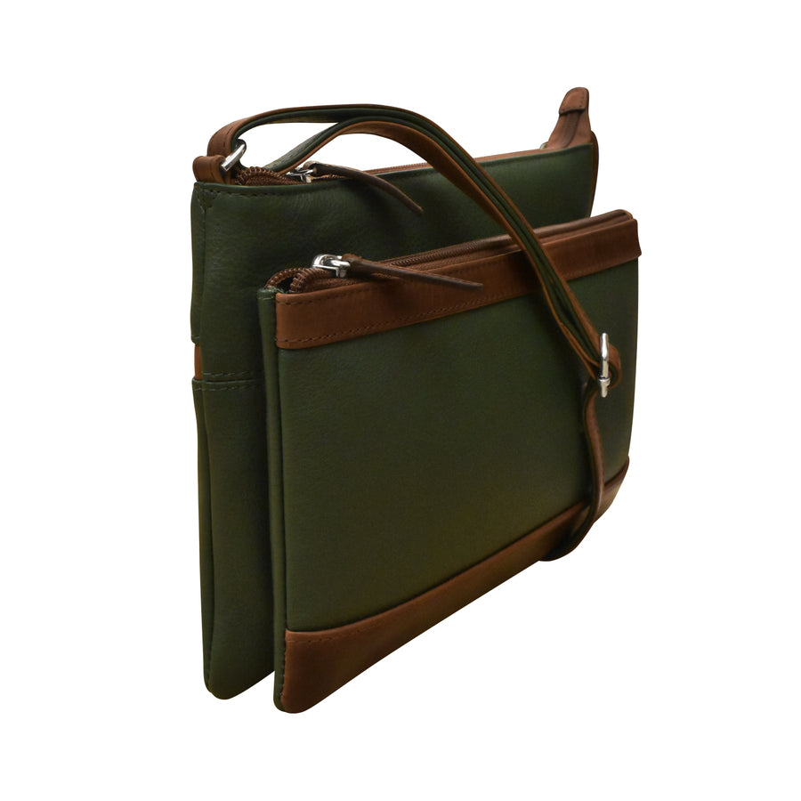 6028 DOUBLE ZIP CROSSBODY BAG