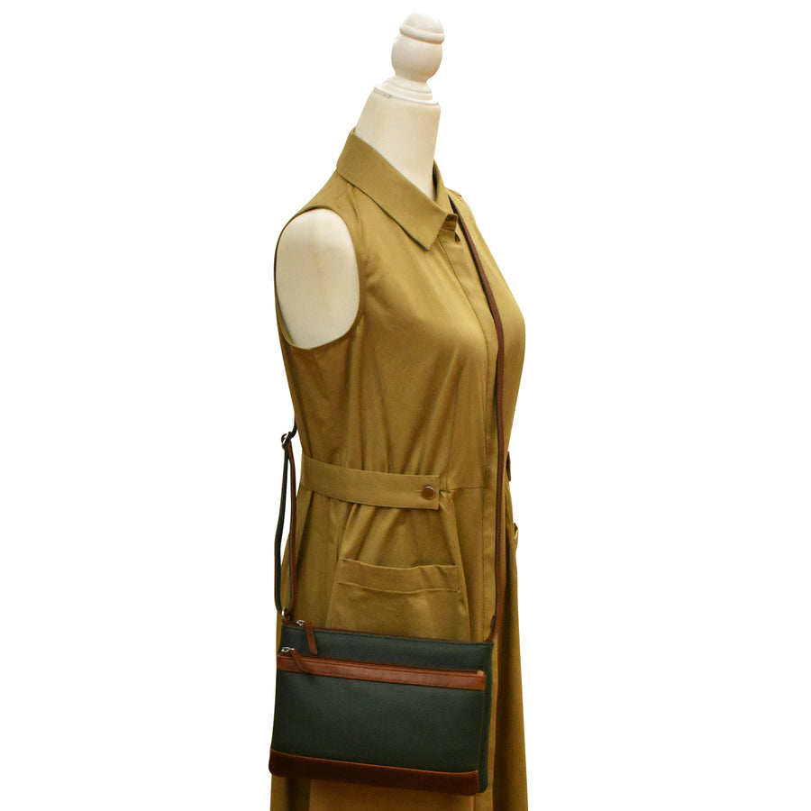 6028 DOUBLE ZIP CROSSBODY BAG