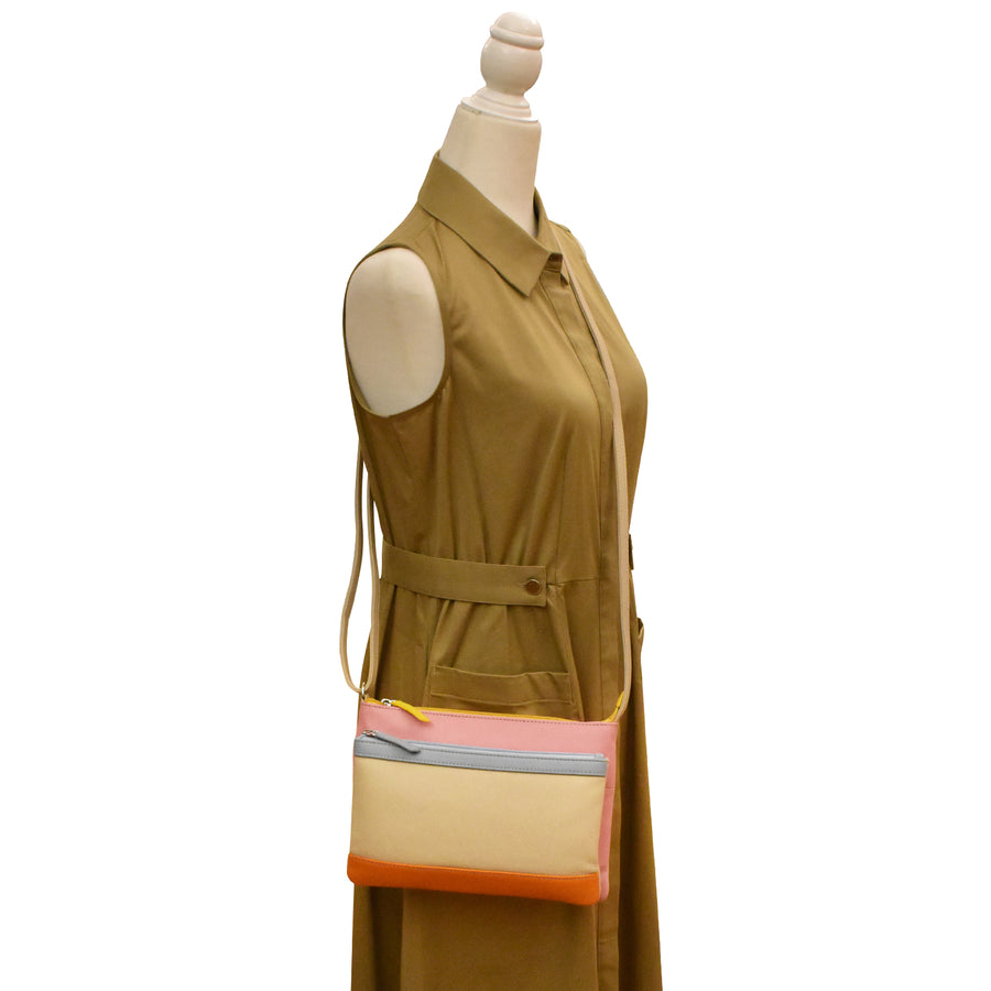 6028 DOUBLE ZIP CROSSBODY BAG