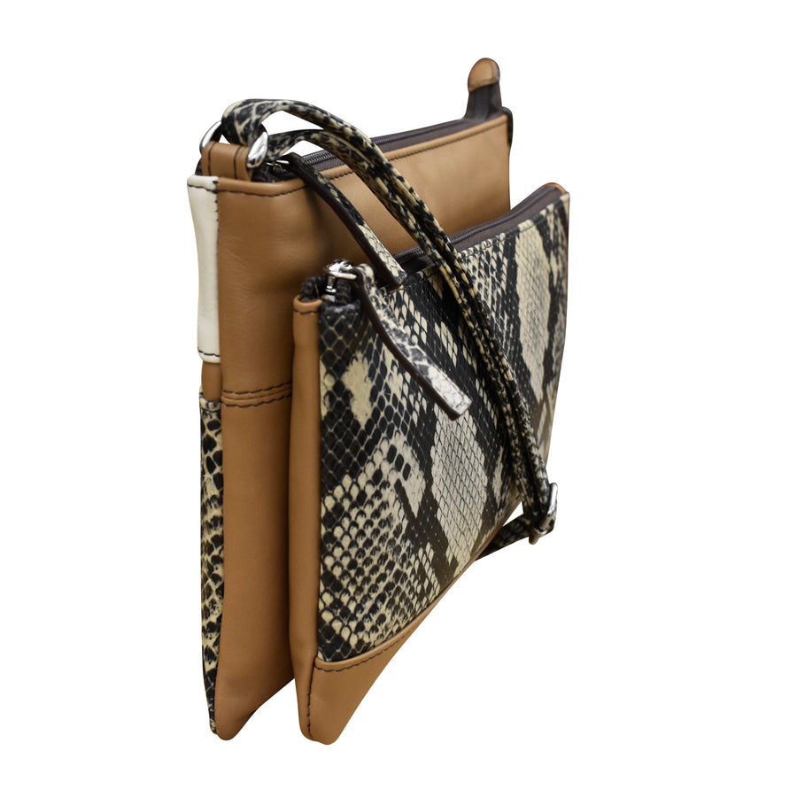 6028 DOUBLE ZIP CROSSBODY BAG